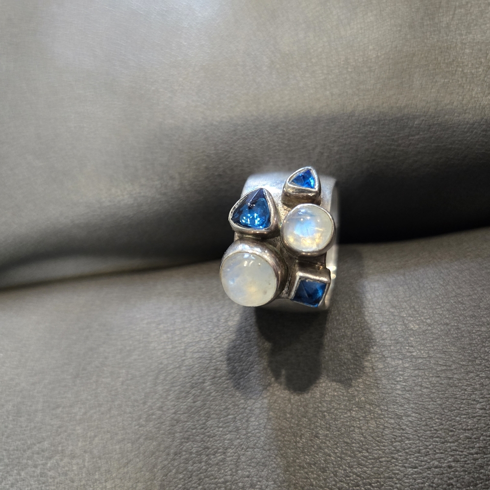 Silver and Blue Gemstone Ring